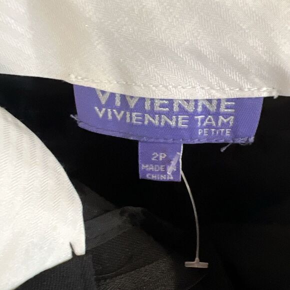 Vivienne Tam Black Wide Leg Trousers Women's Size 2 Petite - Picture 6 of 8
